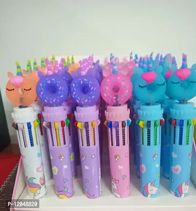 gomerrykids combo 2pc 6in1 sequence pen and unicorn fur pen for kids return gift set for birthday- Multi color-thumb2