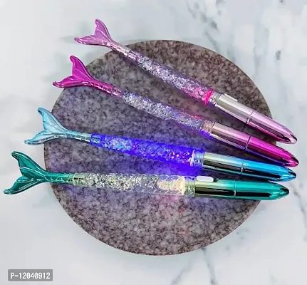 GoMerryKids Exclusive Set of 4 Pens Beautiful Mermaid Light Water Pens Set for Girls Kids Return Gift-thumb0
