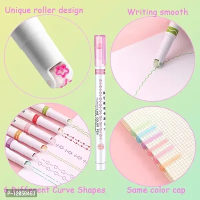 GoMerryKids Combo of Linear Color Pen And Ice Cream Cone Highlighter Pen Marker Pen School Art Supplies / Return Gifts for Girls-thumb4