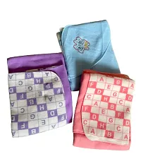 Gomerrykids.com Cuddles Combo of 1 Ultra Soft Baby Towel with 1 Fleece Blanket Swaddle Newborn 0-2Years Baby Carrier Hooded Bath Towel Kids-thumb1