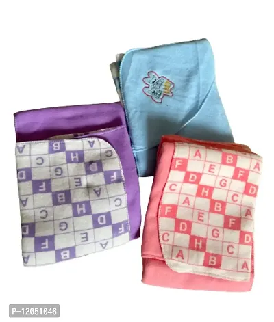 Gomerrykids.com Cuddles Combo of 1 Ultra Soft Baby Towel with 1 Fleece Blanket Swaddle Newborn 0-2Years Baby Carrier Hooded Bath Towel Kids-thumb2