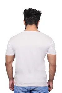 Reliable White Polyester Printed Round Neck Tees For Men-thumb1