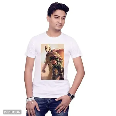 Reliable White Polyester Printed Round Neck Tees For Men