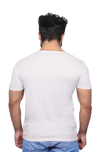 Reliable White Polyester Blend Printed Round Neck Tees For Men-thumb1