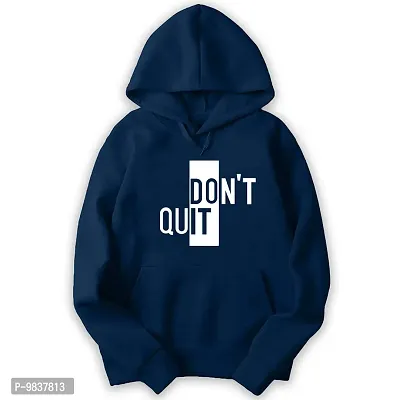 Adam White Unisex-Adult Cotton Blend Hooded Neck Don?t Quit Printed Hoodie