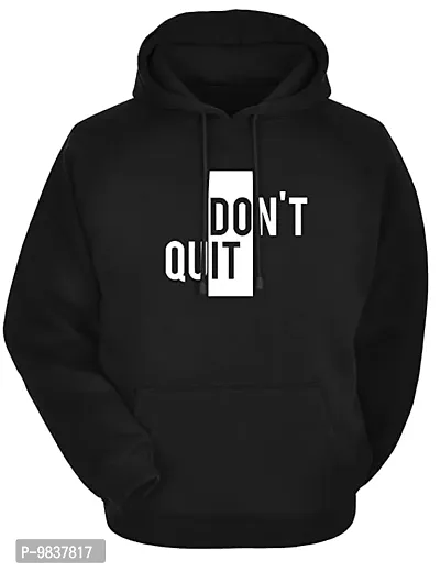 Adam White Unisex-Adult Cotton Hooded Neck Dont Quit Printed Hoodie Black-thumb0