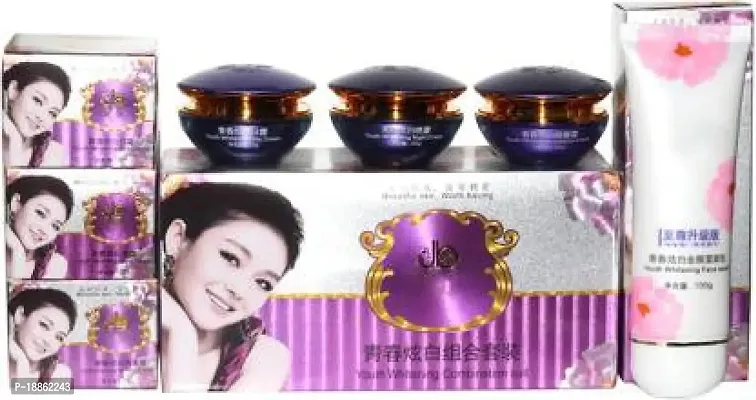 Jiaobi Purple whitening grooming glowing smoothing cream set of 4-thumb0