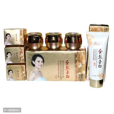 Jiaobi Gold Whitening Grooming Smoothing Glowing Brightening Day and Night Cream with Face wash and makeup  cream set of 4