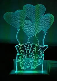 NSPARK Happy Birthday Lamp 3D Light 7 Colors Changing Decoration Lamp for Gift( Pack of 1 ) Night Lamp-thumb3