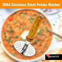 OMORTEX Kitchen Combo of 450 ML Chopper  Wooden Masher for Veggies Mashing (Pack of 2) Vegetable  Fruit Chopper-thumb2