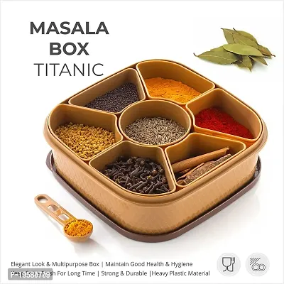 OMORTEX 7 IN 1 Elegant Masala Box and Spice Containers Set 1 Piece Spice Set (Plastic)-thumb3