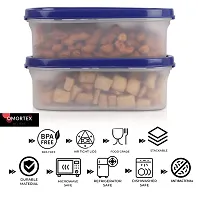 OMORTEX Daily Use 600 ml Oval Container For Grocery  Snacks Storage (Pack Of 2) - 600 ml Plastic Utility Container (2)-thumb4