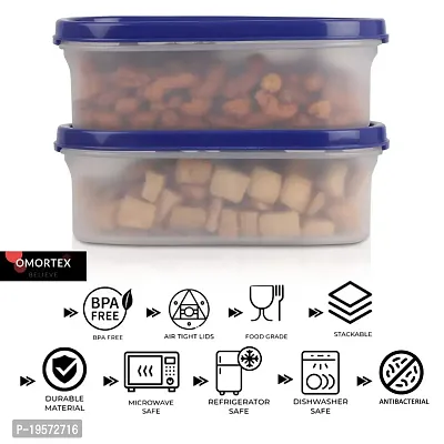 OMORTEX Daily Use 600 ml Oval Container For Grocery  Snacks Storage (Pack Of 2) - 600 ml Plastic Utility Container (2)-thumb5