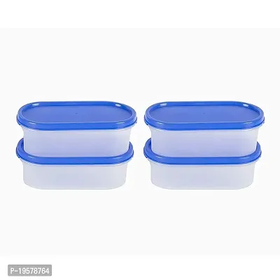 OMORTEX Daily Use 600 ml Oval Container For Grocery  Snacks Storage (Pack Of 4) - 600 ml Plastic Utility Container (4)