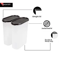 OMORTEX Oval Airtight Container 2500ml For Grocery Storage, Snacks (Pack Of 2) - 2500 ml Plastic Utility Container-thumb1