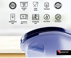 OMORTEX Oval Airtight Container 2500ml For Grocery Storage, Snacks (Pack Of 2, Blue) - 2500 ml Plastic Utility Container-thumb3