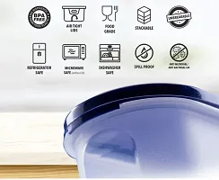 OMORTEX Airtight Oval Storage Plastic Container with Lid For Stylish Kitchen - 2500 ml Plastic Grocery Container Pack Of 2-thumb3