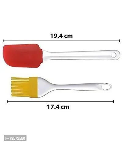 OMORTEX Combo of Stainless Steel Whisker, Spatula and Brush ,Wooden Masher Kitchen Tools Set-thumb3