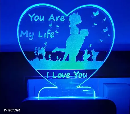 NSPARK You are My Life Lamp 3D Light 7 Colors Changing Decoration Lamp for Gift( Pack of 1 ) Night Lamp-thumb4