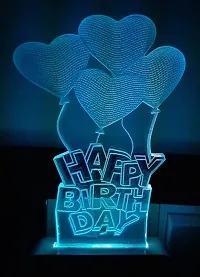 NSPARK Happy Birthday Lamp 3D Light 7 Colors Changing Decoration Lamp for Gift( Pack of 1 ) Night Lamp-thumb1