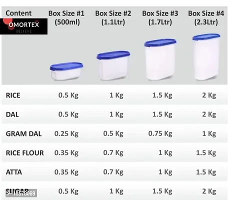 OMORTEX Airtight Oval Container 1 Pcs 500ml, 1 Pcs 1000ml, 1 Pcs 2500ml (Pack Of 3) - 500 ml, 1000 ml, 2500 ml Plastic Utility Container-thumb3