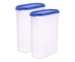 OMORTEX Airtight Oval Storage Plastic Container with Lid For Stylish Kitchen - 2500 ml Plastic Grocery Container Pack Of 2-thumb1