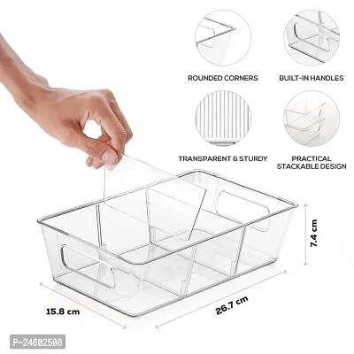 OMORTEX  Multipurpose 3 Removable Section Fridge Container(Pack Of 2)-thumb3