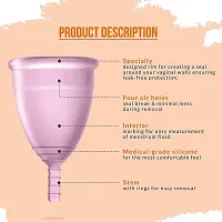 KH4  Reusable Menstrual Cup for Woman, Ultra Soft  Flexible Period Cup made with100% medical Grade silicon. Protection For 12 Hrs.-thumb4