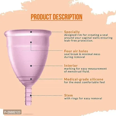 KH4  Reusable Menstrual Cup for Woman, Ultra Soft  Flexible Period Cup made with100% medical Grade silicon. Protection For 12 Hrs.-thumb5