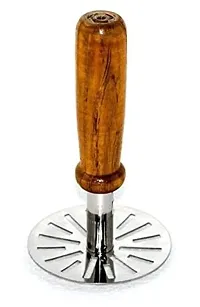 OMORTEX Premium Quality Wooden Masher With BIG Spatula (Pack Of 2)-thumb3