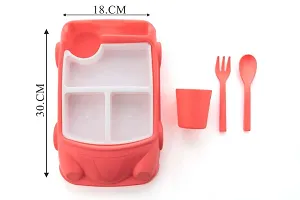 Kid Car Shaped Plates Cup Dinnerware Set With Glass  Spoon-Fork-thumb3