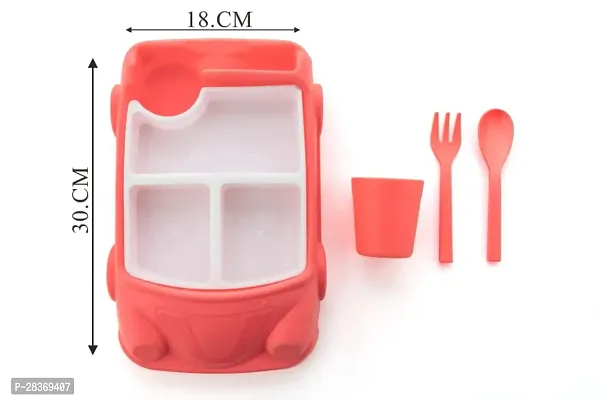 Kid Car Shaped Plates Cup Dinnerware Set With Glass  Spoon-Fork-thumb4
