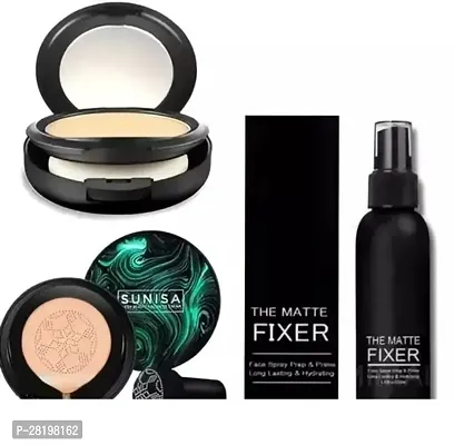 Makeup Kit Combo Best Gifts for COMPACT+SUNISHA+FIXER ( PACK OF 3 )Girlfriend, Wife, Women  safe Makeup Set  skin friendly-thumb0