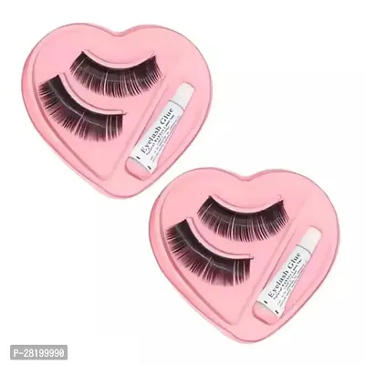 Eyelash, Eye Makeup Lash 3D Faux Mink Fake Eyelash Long Natural Eyelashes with 5g False Eyelash Glue PACK OF 2-thumb0