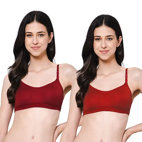 Stylish Blend Solid Bras For Women Pack Of 2