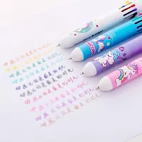 BonZeal Birthday Gift For Kids Pack of 2 Designer 10 in 1 Unicorn Writing Ball Point Pen For Student Random Color-thumb3