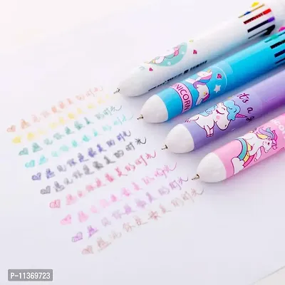 BonZeal Birthday Gift For Kids Pack of 2 Designer 10 in 1 Unicorn Writing Ball Point Pen For Student Random Color-thumb4