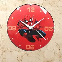 BonZeal Spiderman Printed Birthday Gift Item Analog Round Wall Clock with Glass for Kids-thumb3