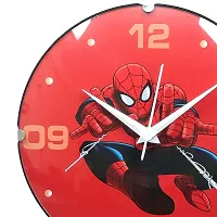 BonZeal Spiderman Printed Birthday Gift Item Analog Round Wall Clock with Glass for Kids-thumb4