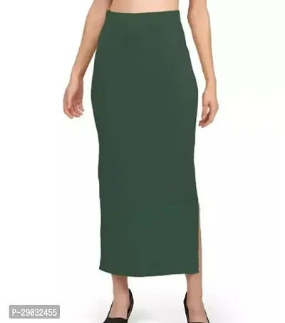 Reliable Green Linen Solid Stitched Patticoats For Women