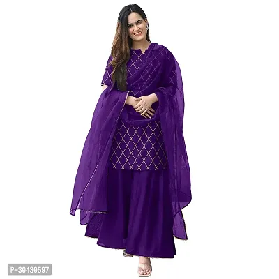 Fancy Rayon Kurta Bottom And Dupatta Set For Women-thumb0