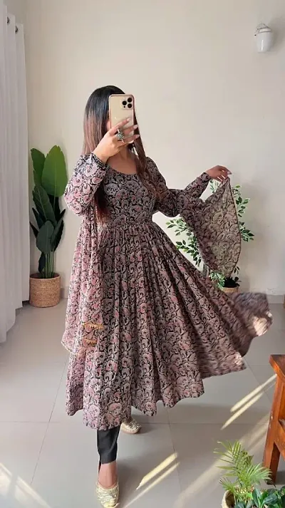 Stylish Fancy Georgette Ethnic Anarkali Kurta Gown For Women
