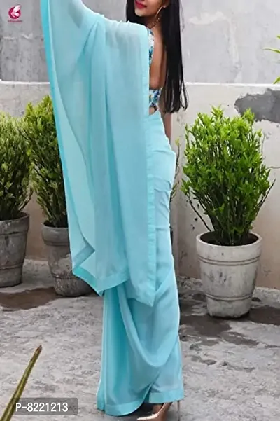 KHUSHI FAB Women's Mysore Silk Silk Blend Saree With Blouse Piece (saree _Sky Blue)-thumb4