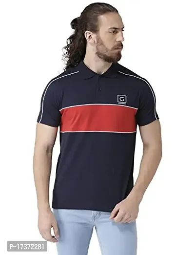 Griffel Men's Basic Solid Navy Polo T-Shirt_Large_18500-NAVY-L