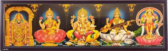 Hindu god photos for pooja -  Ganesha, Lakshmi , saraswati , Balaji and subramanyam swamy  in one frame-thumb0