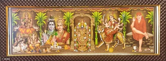 Hindu god photos for pooja - Balaji  with Durga, Shiva parvati, Sai baba ,Ganesha, Lakshmi and saraswati in one frame