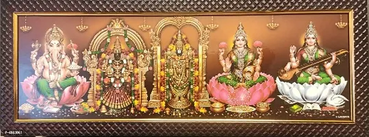 Hindu god photos for pooja - Balaji Padmavati with Ganesha, Lakshmi and saraswati in one frame-thumb0