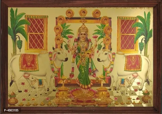 Gadapa Lakshmi In gold print with wooden frame-thumb0