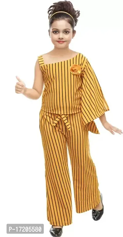 Girls Yellow colored Top  Pant Set