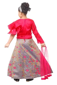 Lehenga Choli Floral Readymade Net with Cotton Lining Beautiful Dress (Red)-thumb1